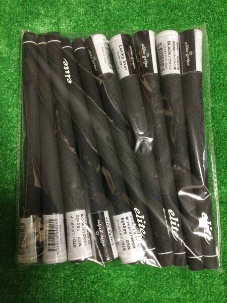 エリートeliteグリップ Lucky starラッキースター ブラック スタンダードタイプ M60 バックライン無し 10本 新品 送料無料