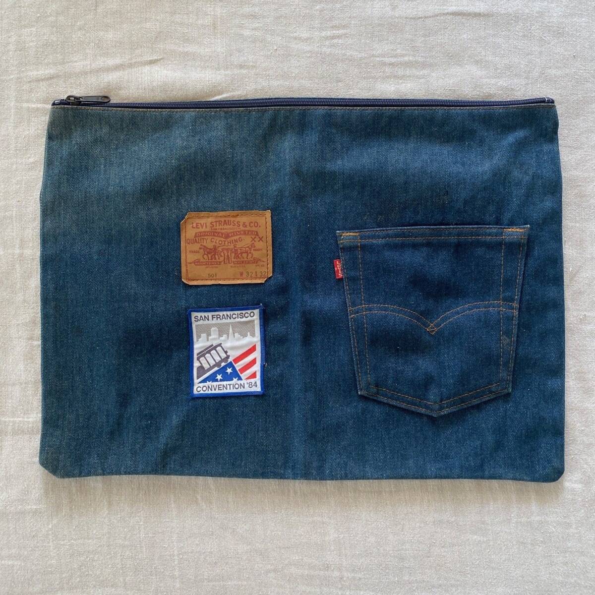 美品 Levi's リメイクデニムバッグ 501 ビッグE バッグ