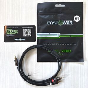FosPower Y型 (Yスプリッタ) (0.9m) オス-オス RCA アダプター ステレオオーディオ 延長 変換ケーブル 金メッキコネクタ付き