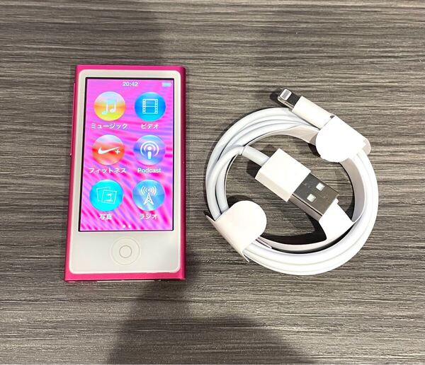iPod nano 第7世代 16GB ピンクMKMV2J 送料無料 Appleアイポッドナノ 動作品