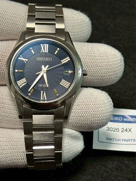 美品 SEIKO DOLCE セイコー ドルチェ LIMITED EDITION リミテッド エディション 6Pダイヤ 人気ネイビー文字盤 ソーラー 2次電池交換済み◎