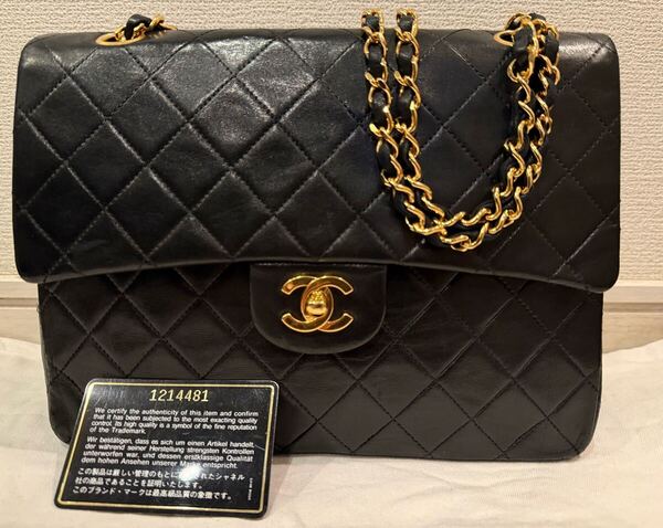 CHANEL ココ ダブルフラップ マトラッセ チェーン ショルダーバッグ ラムスキン チェーンショルダーバッグ ヴィンテージ ココマーク