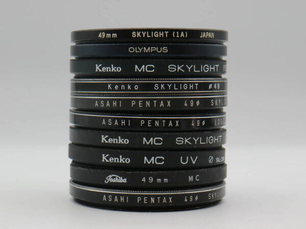 L1659【10点まとめ売り】49mm レンズフィルター 一眼レフ Kenko OLYMPUS PENTAX Toshiba ケンコー オリンパス 東芝 カメラ用 UV 保護