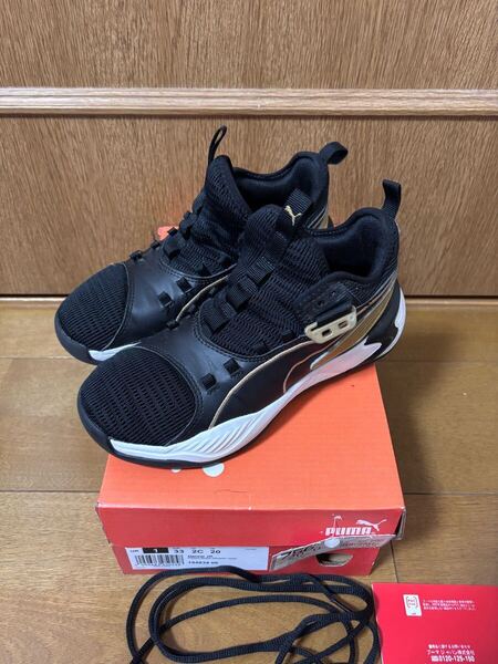 美品 PUMA Uproar JR バスケットシューズ 20cm ジュニアバスケ ミニバス ブラック
