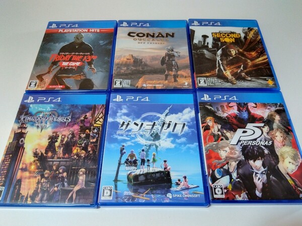 PS4 人気 ソフト 6本セット ザンキゼロ コナンアウトキャスト インファマス ペルソナ5 キングダムハーツ3 フライデー 13