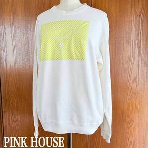 ★ PINK HOUSE ピンクハウス ロゴ スウェット トレーナー ホワイト サイズL ★