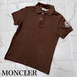 ★ MONCLER モンクレール ビッグワッペン 半袖 ポロシャツ Slim Fit ブラウン サイズ S レディース ★