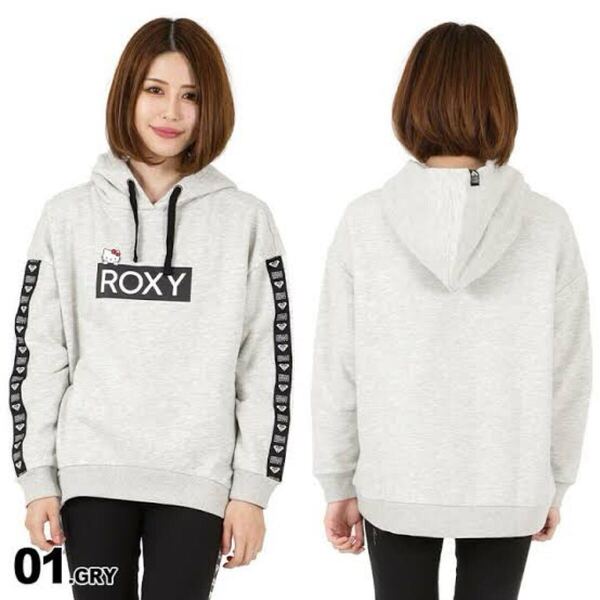 新品同様 ROXY ロキシー ハローキティコラボ パーカーSサイズ ロキシー 大人気レア! フーディー ロゴ スウェット プルオーバー
