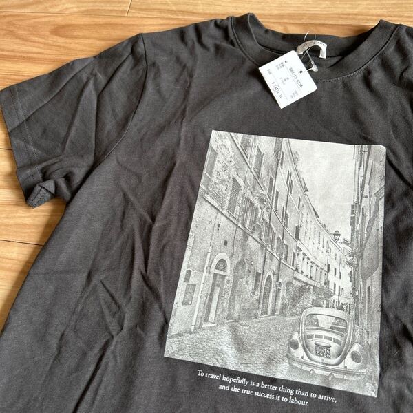 新品タグ付き Honeysハニーズ グラフィック半袖Tシャツ Mグレー