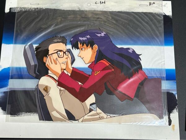 新世紀エヴァンゲリオン 旧劇場版 セル画 ミサト&日向 直筆合致背景付 動画なし (検) ミサト 直筆 EOE 日向君 最大の見せ場