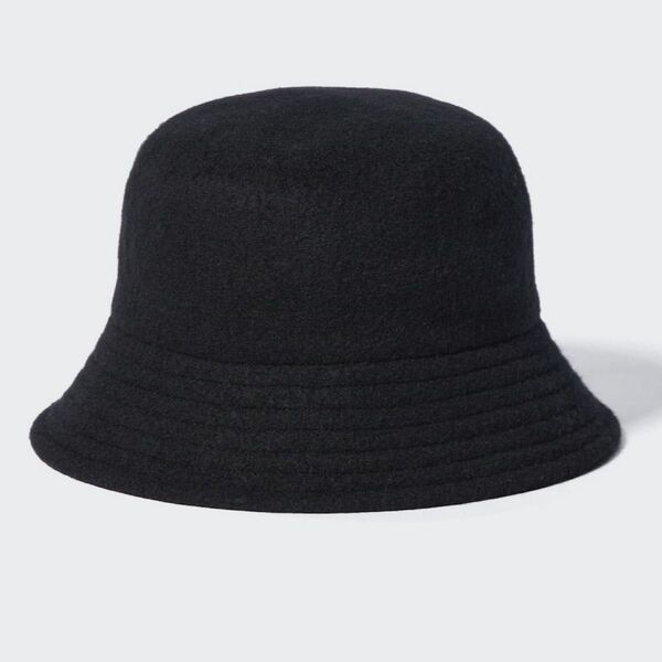 UNIQLO アジャスタブルウールバケットハット バケハ ウール 帽子 ブラック