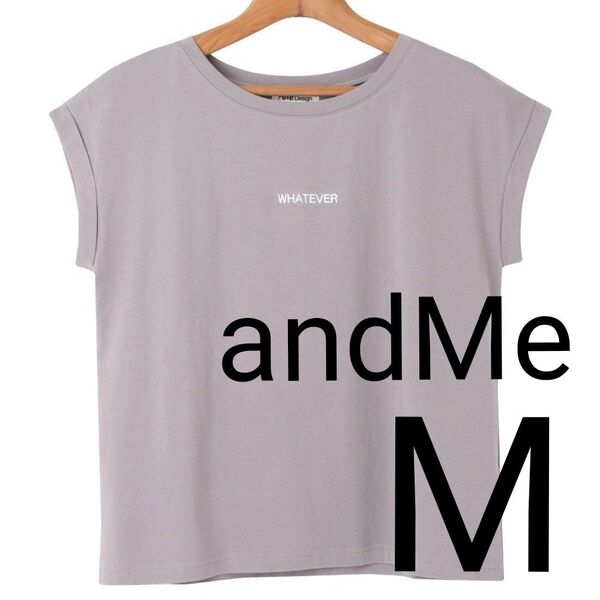 andMe WHATEVER エンブロイダリーロゴフレンチスリーブTシャツ Tシャツ M