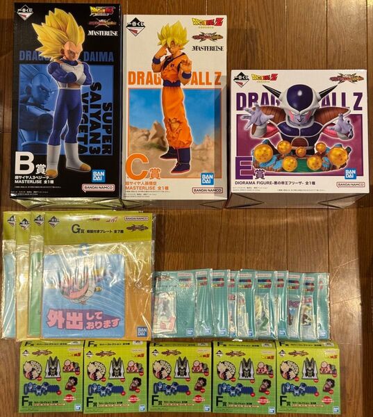 一番くじ ドラゴンボール VSオムニバスCROSS B賞 超サイヤ人3ベジータ C賞 超サイヤ人孫悟空 E賞 悪の帝王フリーザ 他
