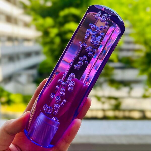 【パープル】グラデーション クリスタルシフトノブ 150mm バブル シフトノブ レバー 八角 デコトラ