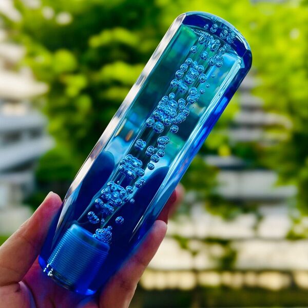【ブルー】グラデーション クリスタルシフトノブ 150mm バブル シフトノブ レバー 八角 デコトラ