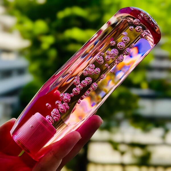 【ピンク】グラデーション クリスタルシフトノブ 150mm バブル シフトノブ レバー 八角 デコトラ