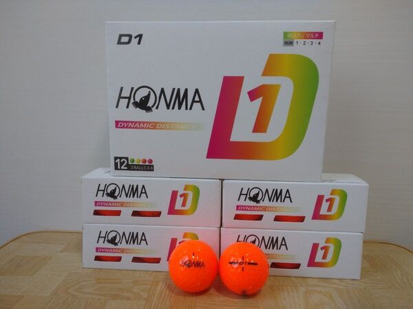 【新品】ホンマ D1 オレンジ 1ダース 12球 2024年モデル HONMA ゴルフボール
