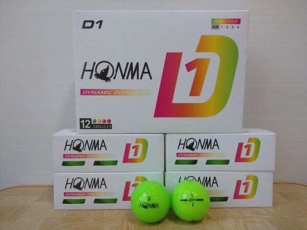【新品】ホンマ D1 グリーン 1ダース 12球 2024年モデル HONMA ゴルフボール