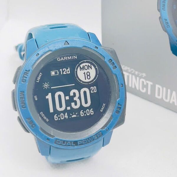 【美品】Garmin Instinct Dual Power Blue 2968