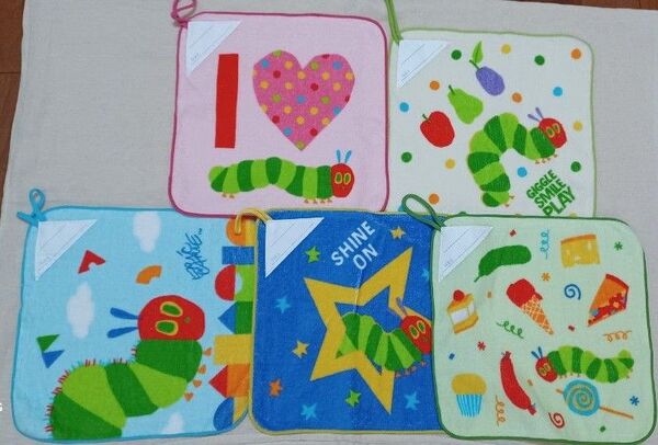 未使用 はらぺこあおむし ループタオル 5枚セット 保育園 タオル