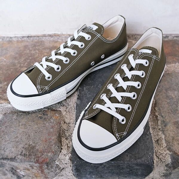 未使用 CONVERSE コンバース ALL STAR オールスター OX JAPAN キャンパス カーキUS7.5 26日本製