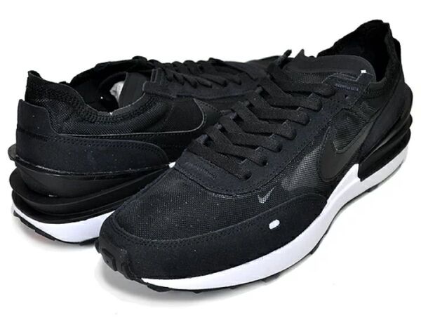 通気性抜群 未使用 ナイキ NIKE WAFFLE ONE ワッフルワン 8.5 26.5cm BLACK 黒 ブラック