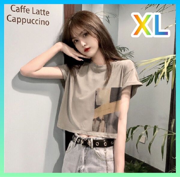 【新品・未使用】Tシャツ ストリート系 モード系 アースカラー グレー アウトドア XLサイズ