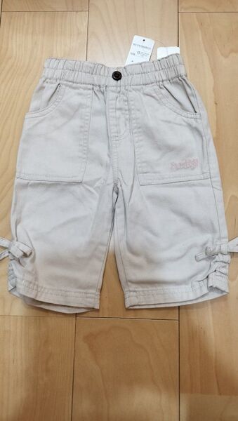 半ズボン ハーフパンツ 短パン ズボン 110 綿 ベージュ ポケット 綿 ショートパンツ 新品