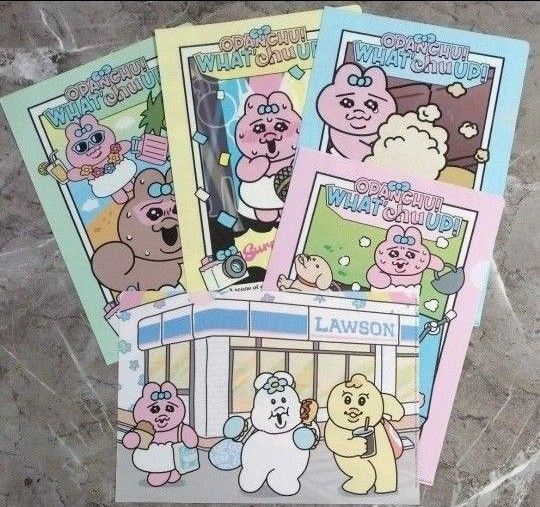 可哀想そうに!おぱんちゅうさぎ ローソン クリアファイル 全種類 5枚コンプリートセット