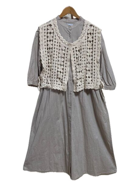ワンピース ベスト セット レース ナチュラル ベージュ しまむら SEASON REASON by Lin,&Red