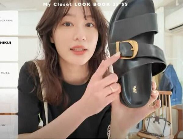 ZARA バックル フラットサンダル