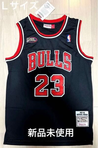 【NBA】ブルズ激レア人気マイケルジョーダン希少ゲームシャツ 黒 ブラック 美品 Lサイズ.