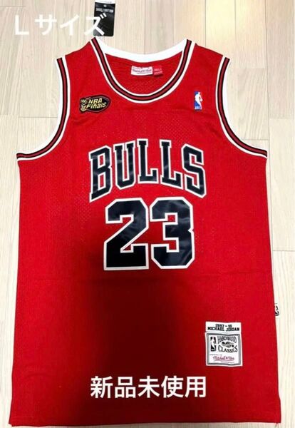 【NBA】ブルズ激レア人気マイケルジョーダン希少ゲームシャツ 赤 レッド 美品 Lサイズ.