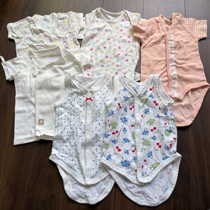 ベビー 肌着 ロンパース 短肌着 半袖 夏用6点セット