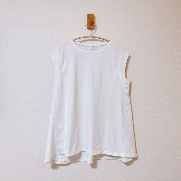 【美品】OPAQUE.CLIP ノースリーブ Tシャツ ホワイト 無地