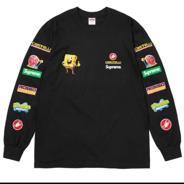 Supreme x SpongeBob Castelli Racing L/S Tee Black M サイズ