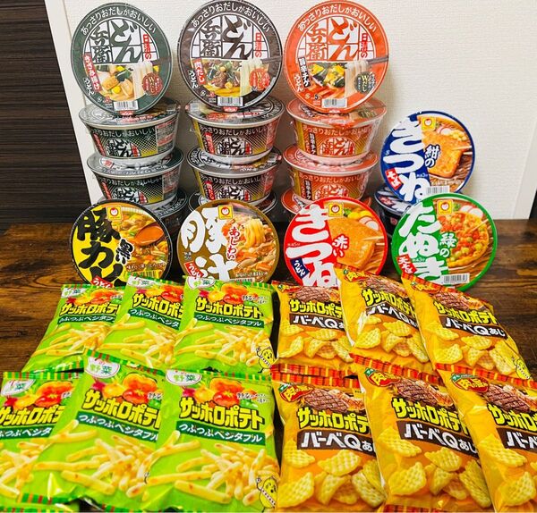 【お買得】カップ麺 アミューズメント景品 まとめ売り どん兵衛 マルちゃん サッポロポテト 詰め合わせ