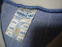 アディダス 70’VENTEX製ビンテージ 半袖ストライプシャツ青 Mサイズ_画像3