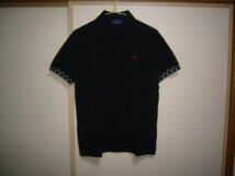 フレッドペリー 半袖ポロシャツ黒チェッカーSサイズ_画像1