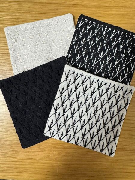 コースター 刺し子 ハンドメイド 4枚セット
