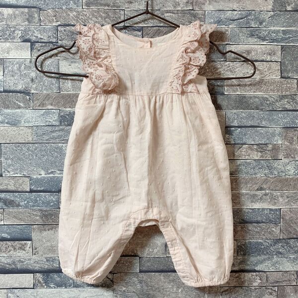 baby GAP ベビー ベビー服 ショートオール カバーオール ピンク 女の子 50 新生児 春服 春 夏服 夏 フリル