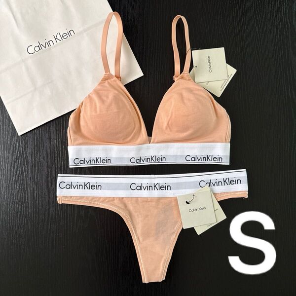 Calvin Klein カルバンクライン 下着 上下 セット S M ブラ ショーツ 女性 セットアップ アイコンコットン
