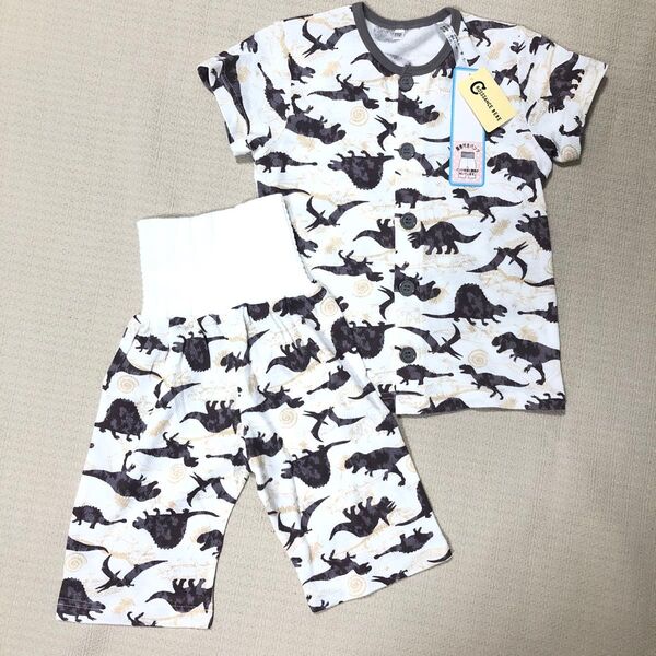 110cm 腹巻き付き男の子パジャマ 本体綿100% 新品