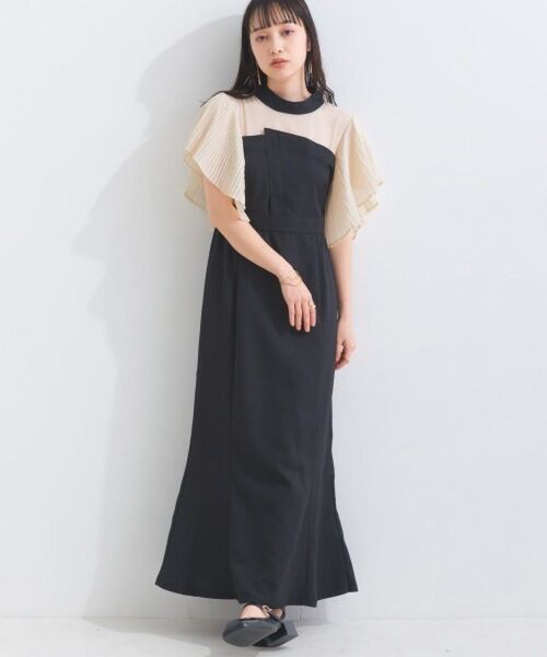 terrace シフォンプリーツフリルワンピース 結婚式 パーティードレス