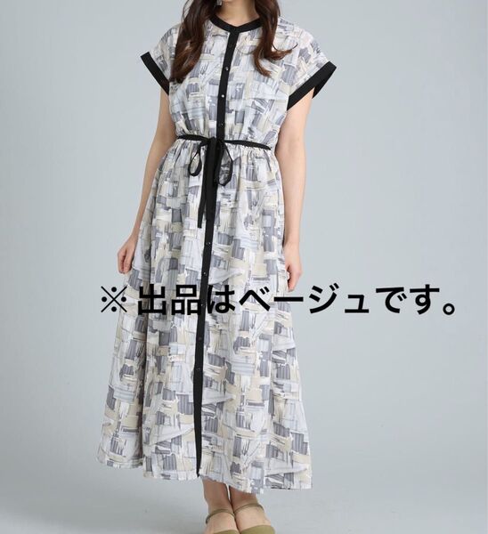新品未使用タグ付き フレンチスリーブプリントワンピース