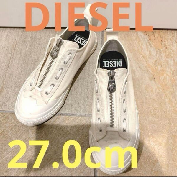 ディーゼル DIESEL スニーカー 白スニーカー ZIPスニーカー 靴 MIXマテリアル ZIP スニーカー ジップスニーカー