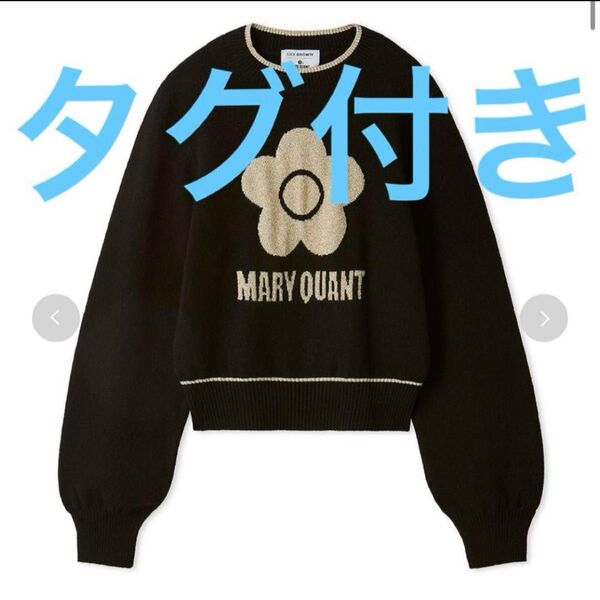 LILY BROWN リリーブラウン マリークワント MARY QUANT デイジー ジャガードニット セーター ニット ロゴ 黒