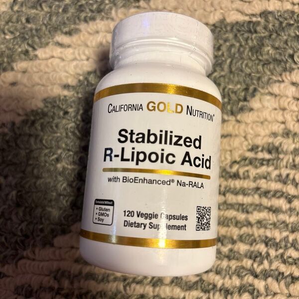 California Gold Nutrition 安定型R-リポ酸 ビオチン配合 120粒