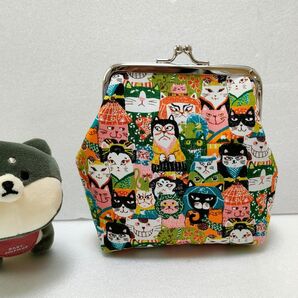 『かぶきだにゃー!!』の猫柄のがま口ポーチ&タバコケース
