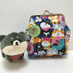 『ばんがさだワン!!』の芝犬のがま口ポーチ&タバコケース《紺色》